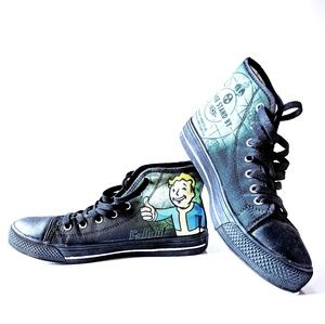 Fallout Vault Boy nerdy gamer sneakers, US 7